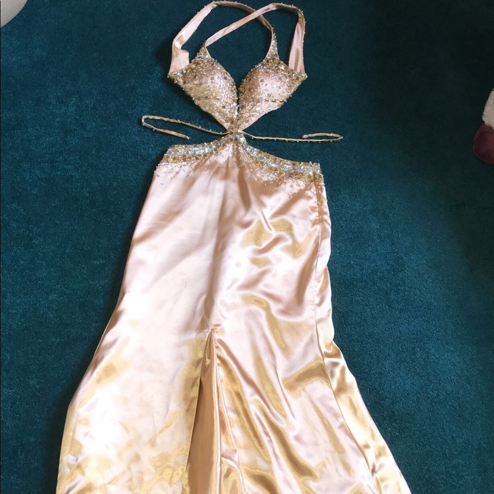 Gold couture prom dress size 4